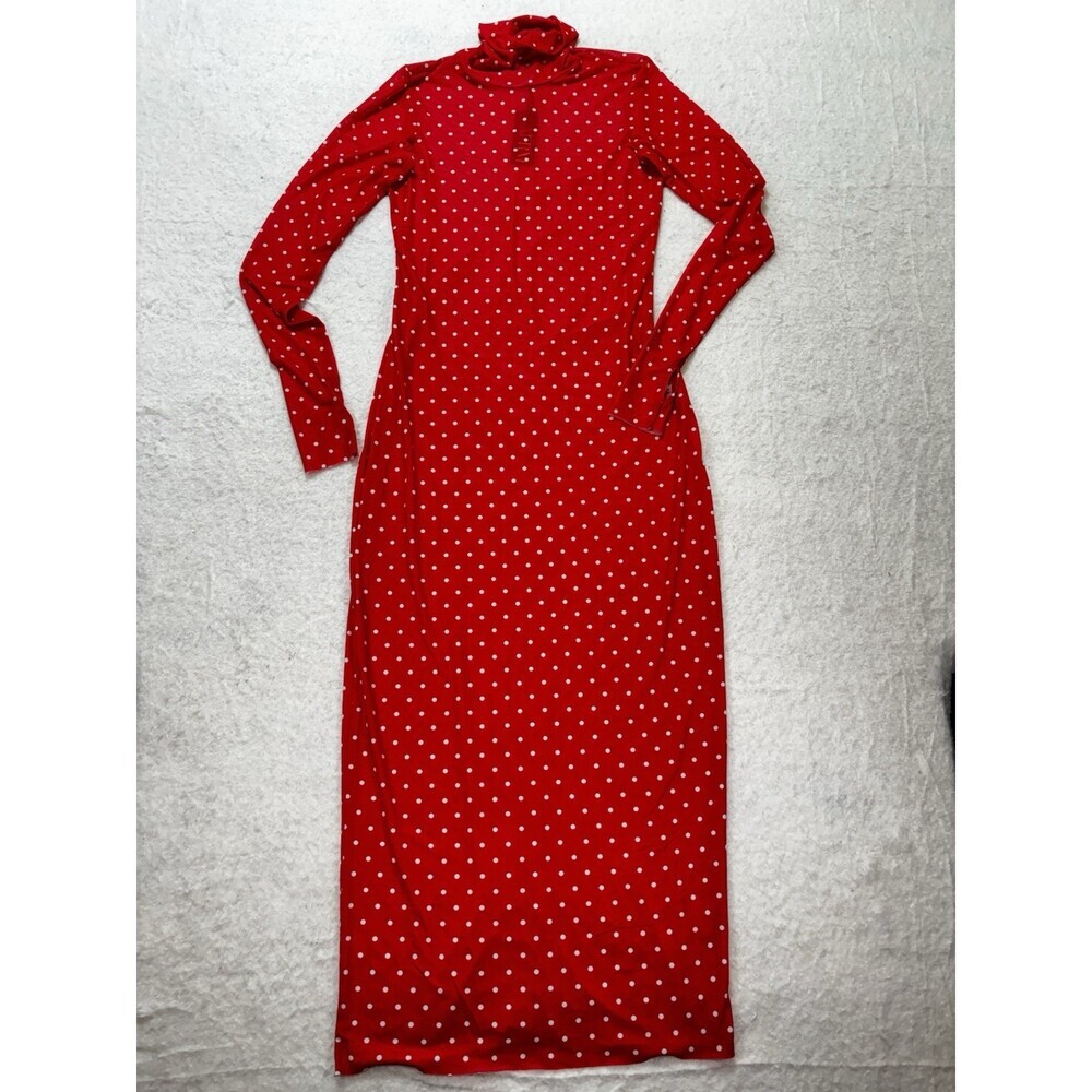 AFRM Didi Printed Long Sleeve Mesh Maxi Dress